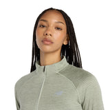 New Balance Athletics Heat Grid 1/2 Zip Dame - Garter Snake Heather - Endurance Sport