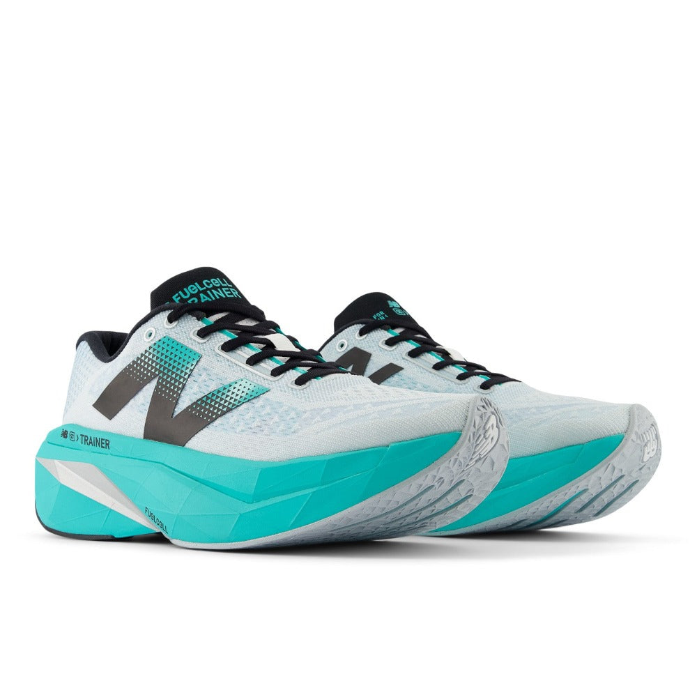 New Balance Fuelcell SuperComp Trainer V3 Herre - White/Cyber Jade set fra fronten