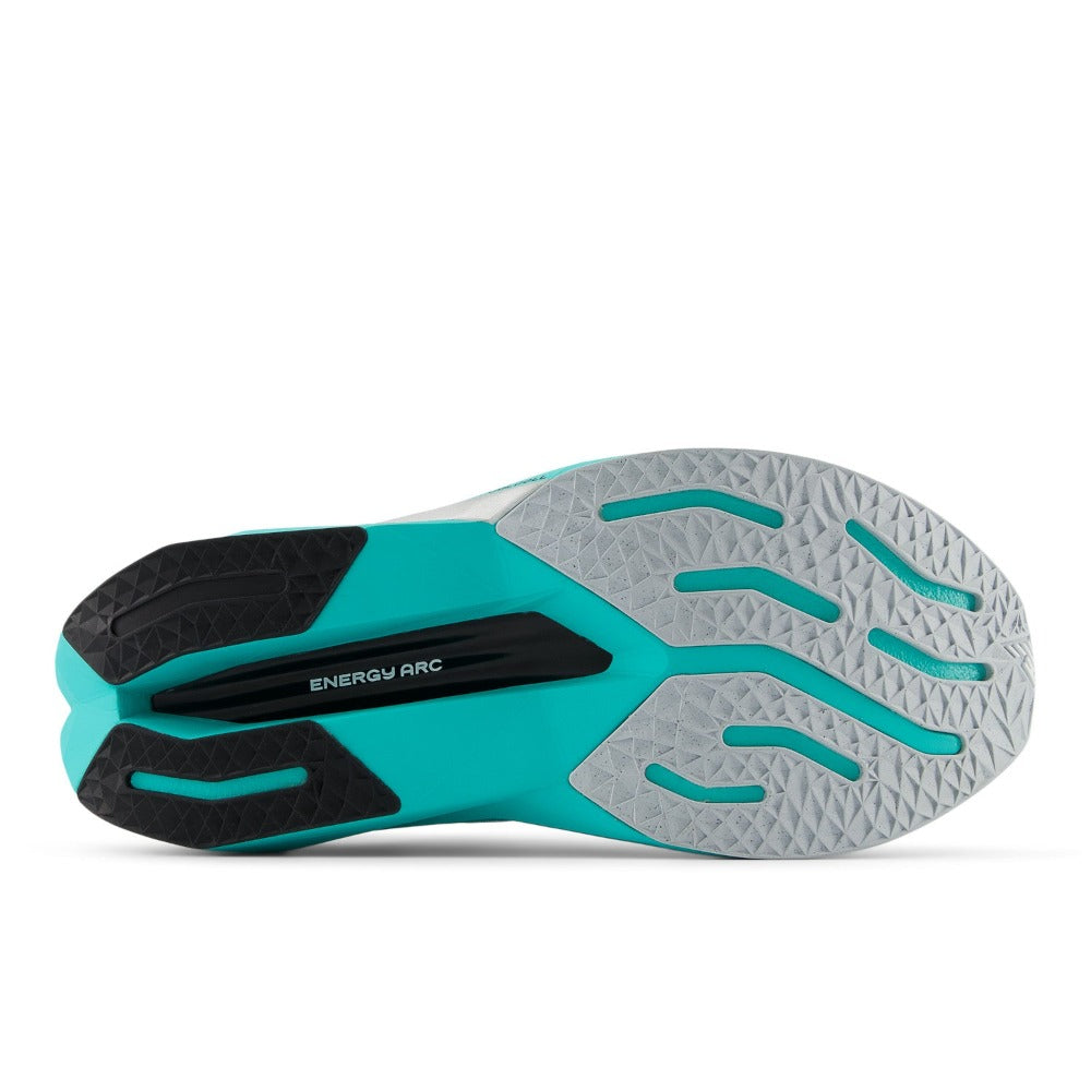 New Balance Fuelcell SuperComp Trainer V3 Herre - White/ Cyber Jade set fra bunden