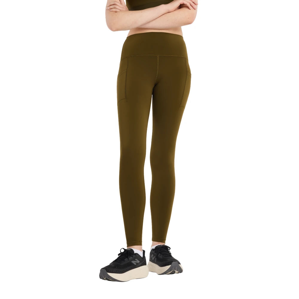 New Balance Sleek Pocket High Rise Legging 27 Dame - Woodland - Endurance Sport