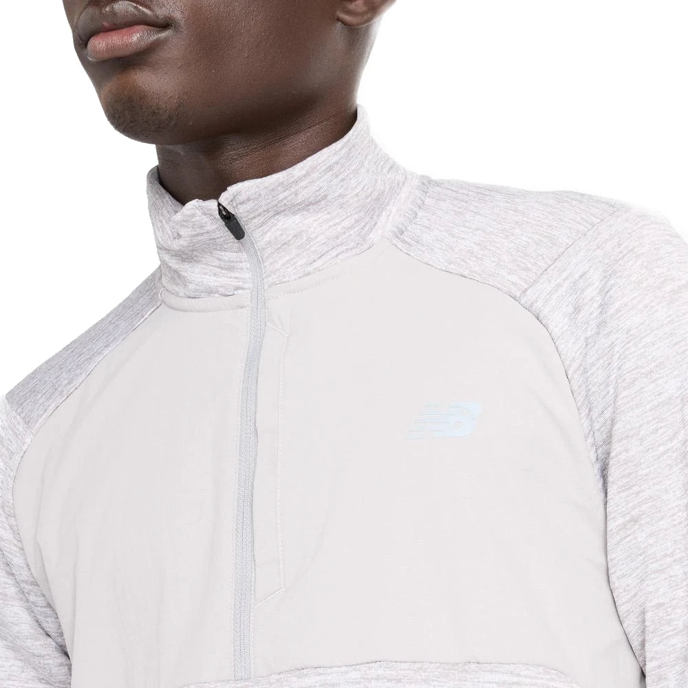 New Balance Athletics Heat Grid 1/2 Zip Herre - Athletic Grey set tæt på