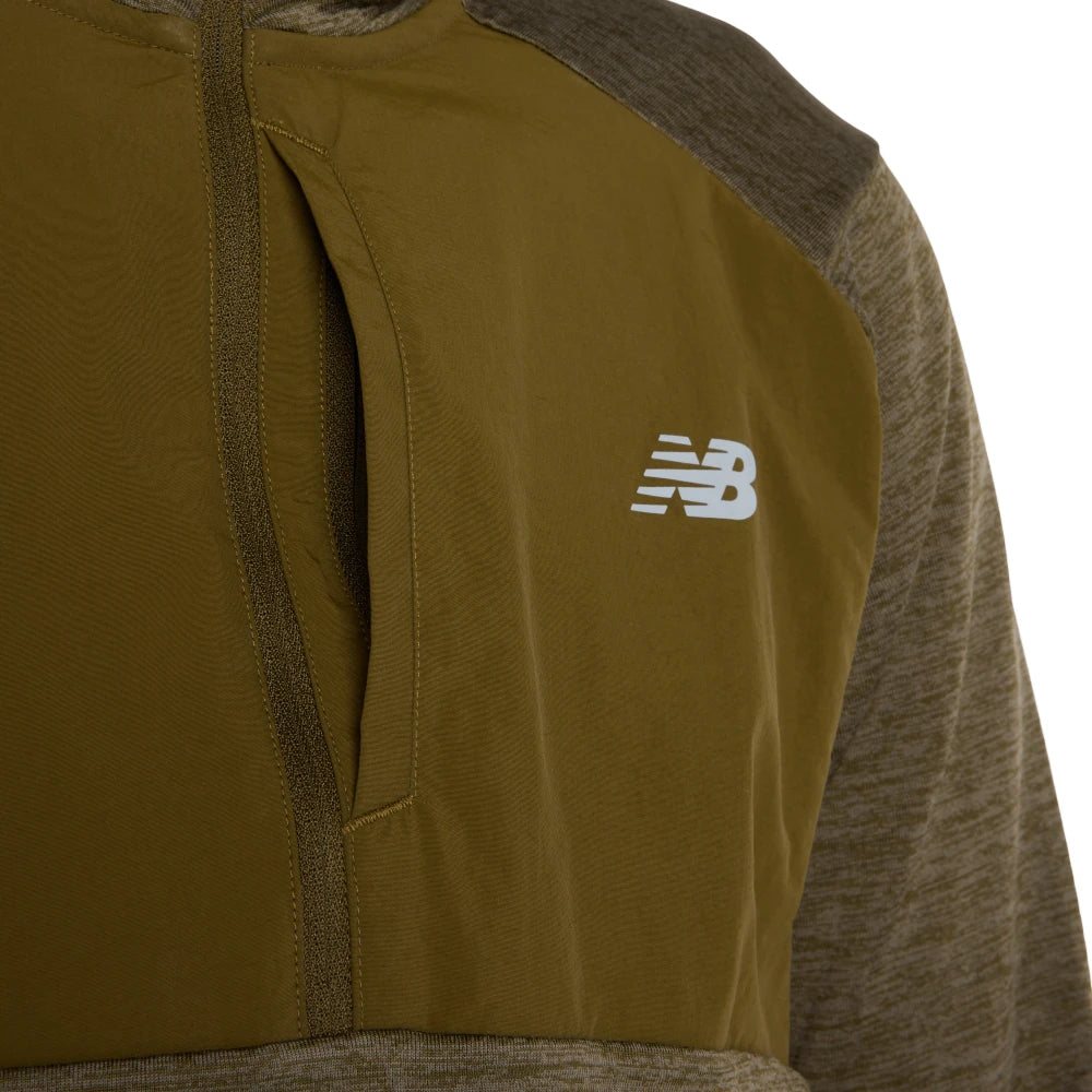 New Balance Athletics Heat Grid 1/2 Zip Herre - Woodland Heather - Endurance Sport