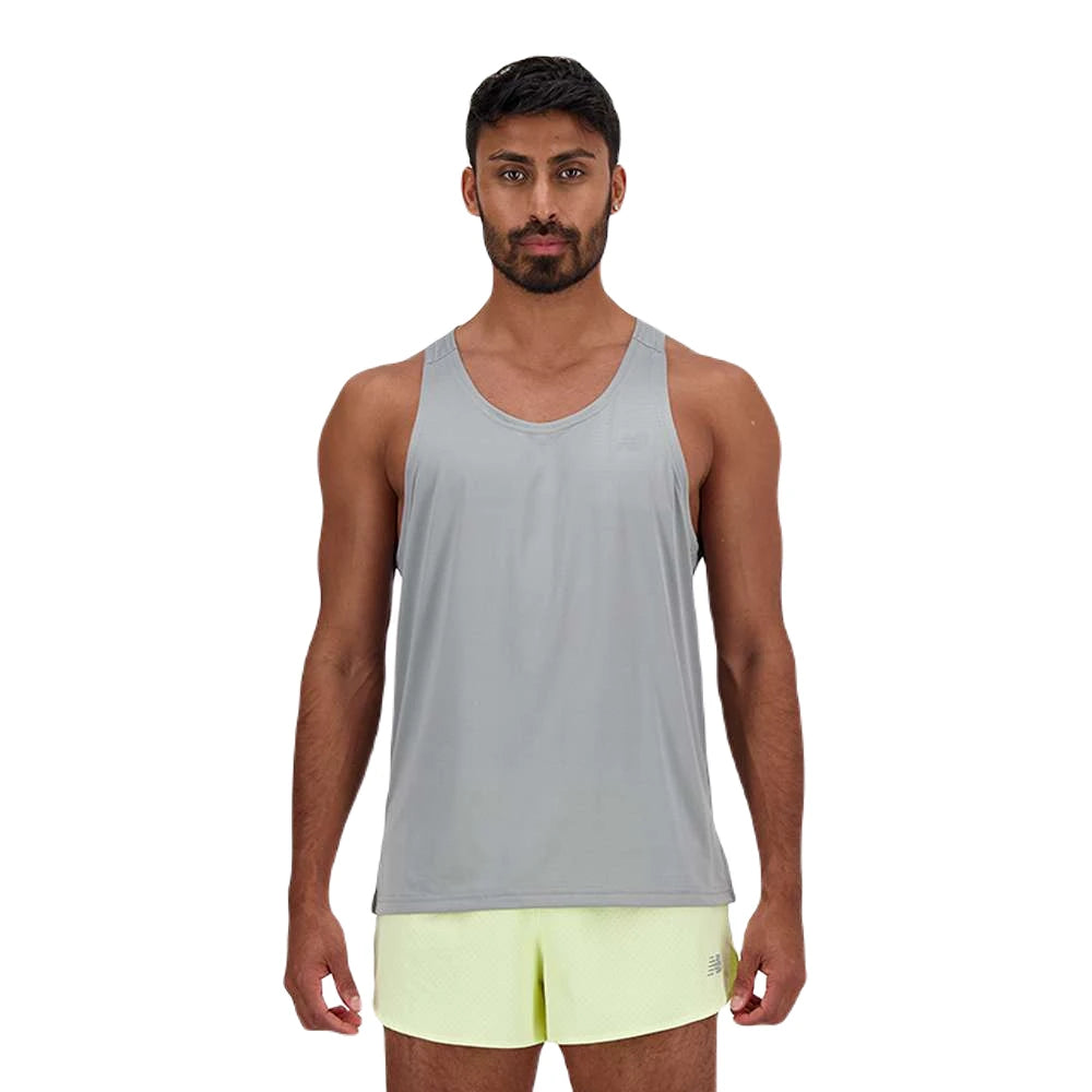 New Balance Run Singlet Herre - Slate Grey set fra fronten