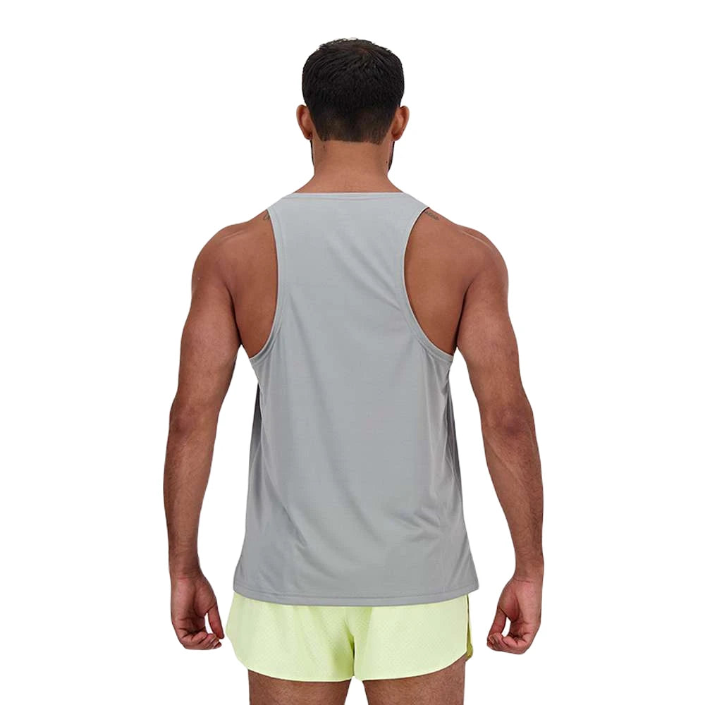 New Balance Run Singlet Herre - Slate Grey set fra ryggen