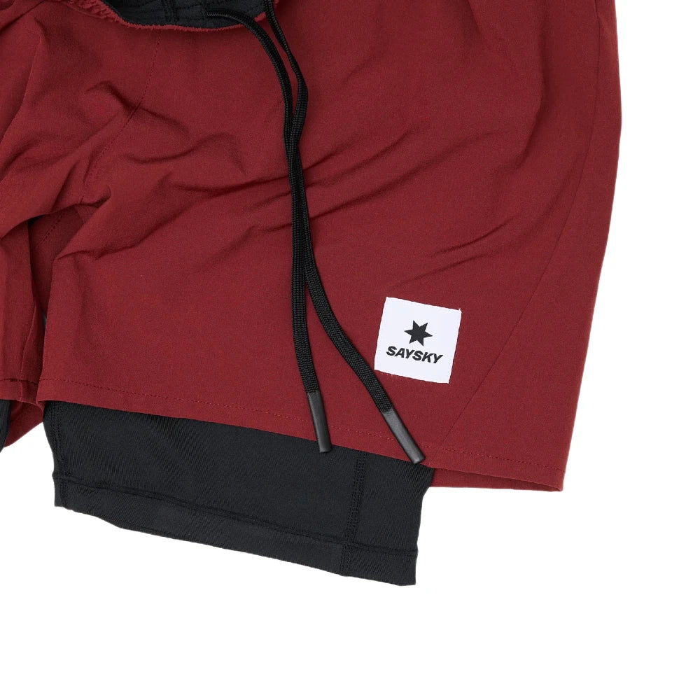 SAYSKY Pace 2 in 1 Shorts 5" - Red - Endurance Sport
