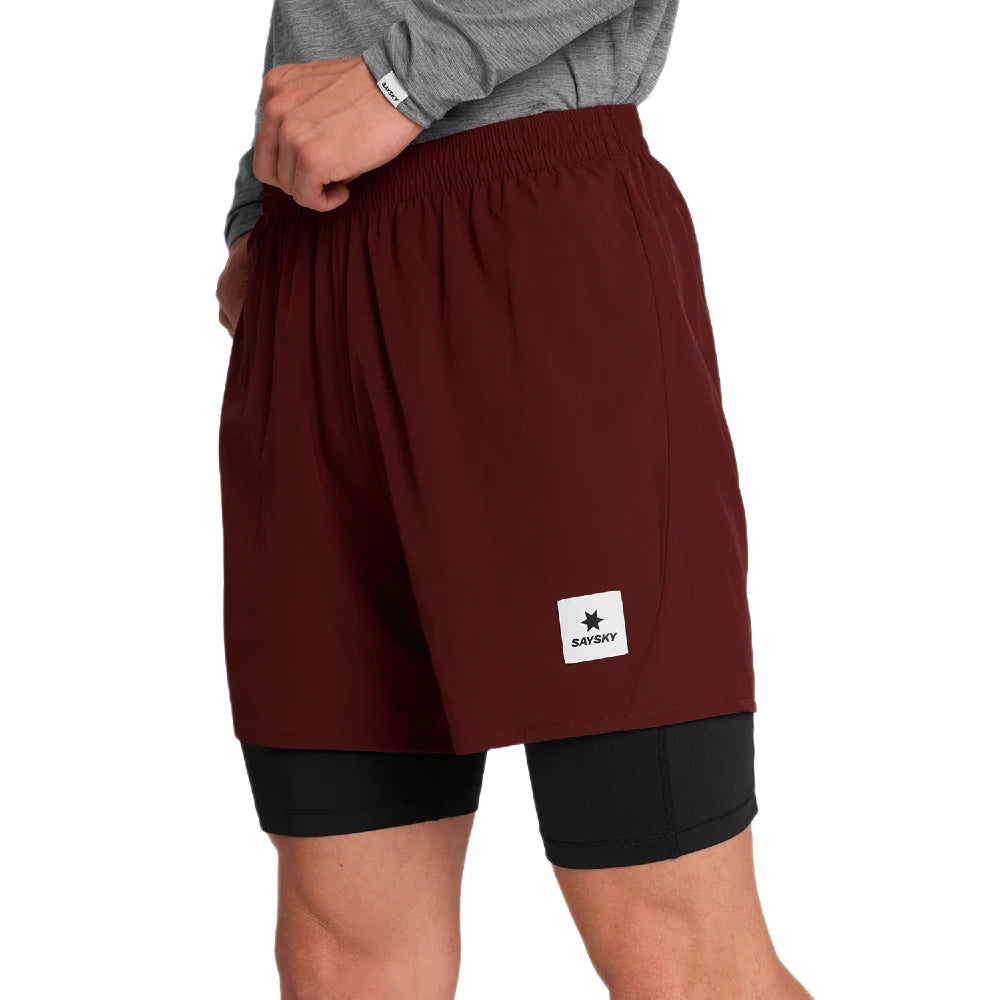 SAYSKY Pace 2 in 1 Shorts 5" - Red - Endurance Sport