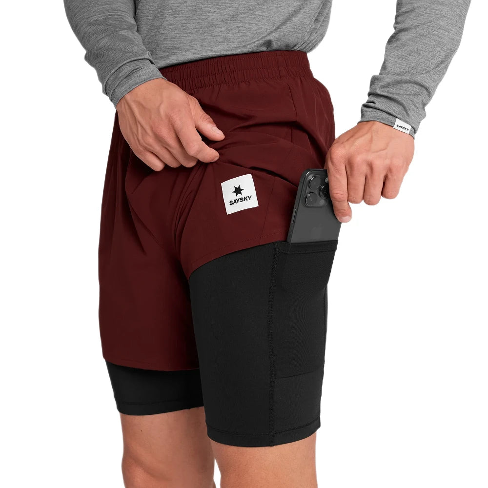 SAYSKY Pace 2 in 1 Shorts 5" - Red - Endurance Sport