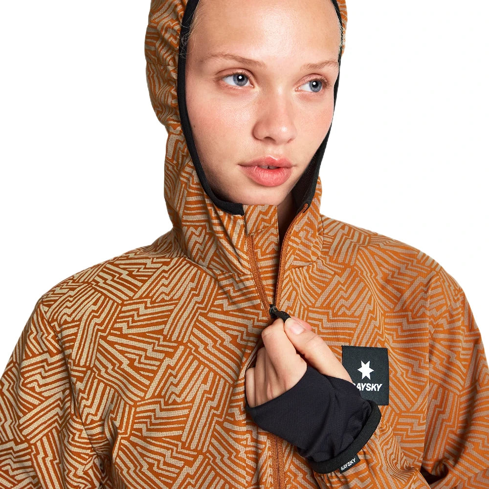 SAYSKY W Reflective Blaze Jacket - ORANGE AOP - Endurance Sport