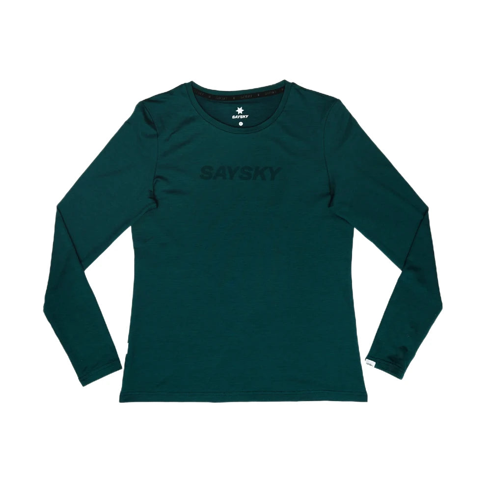 SAYSKY W Logo Pace Long Sleeve - Green - Endurance Sport