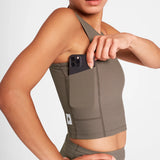 SAYSKY W Combat Rib Crop Top - Taupe - Endurance Sport