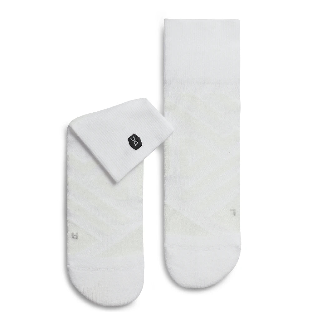 On Performance Mid Sock Dame - White/Ivory - Endurance Sport