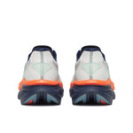 Back view of a pair of running shoes with a white background