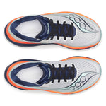 Pair of Saucony running shoes on a white background