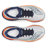 Pair of Saucony running shoes on a white background