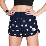 SAYSKY Dame Star Pace Shorts 3" - Blue/White AOP - Endurance Sport