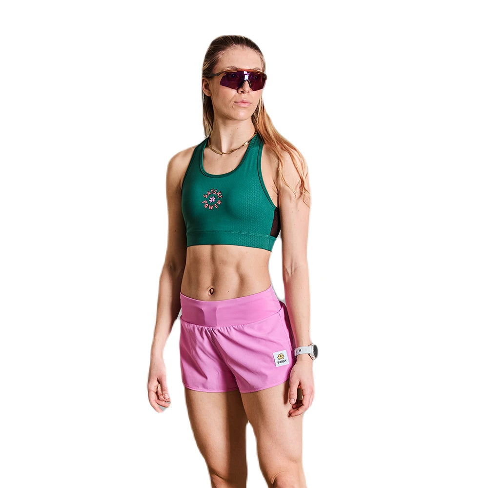 SAYSKY Flower Combat Sports Bra Dame - Green - Endurance Sport