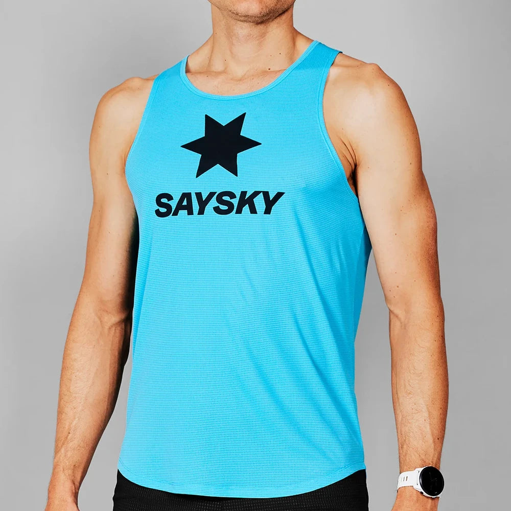 SAYSKY Logo Flow Singlet - Blue - Endurance Sport