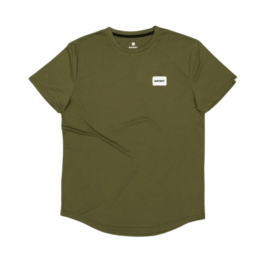 SAYSKY Motion T-Shirt Green Melange set fra fronten