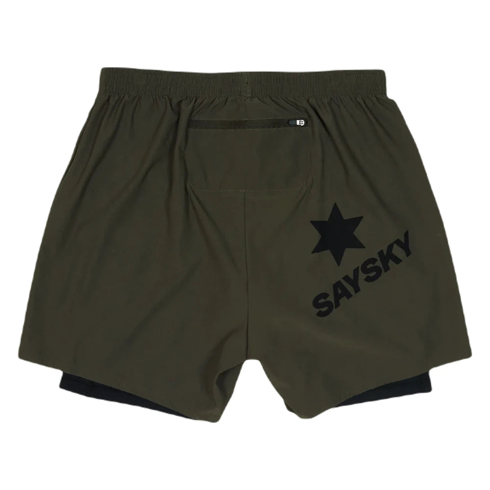SAYSKY Pace 2 in 1 Shorts 5" - Green - Endurance Sport
