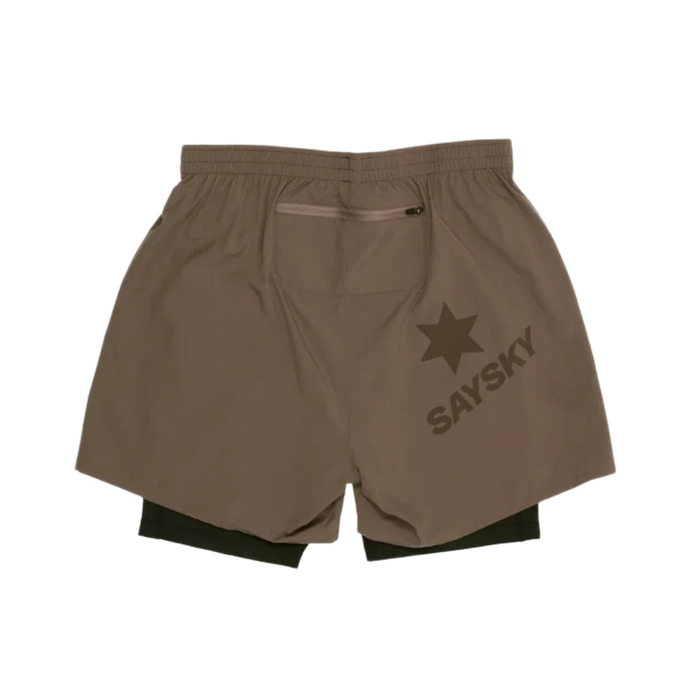 SAYSKY Pace 2 in 1 Shorts 5" - Taupe - Endurance Sport