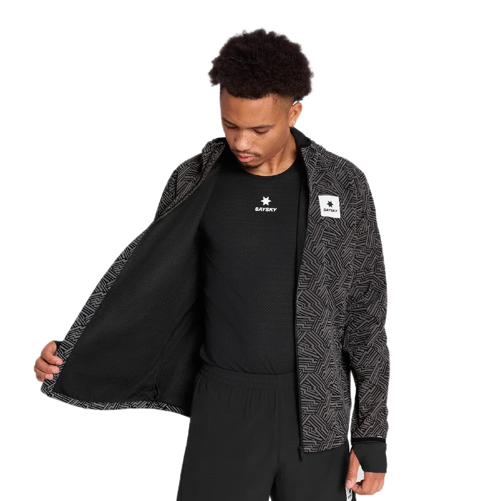 SAYSKY Reflective Blaze Jacket - BLACK AOP - Endurance Sport