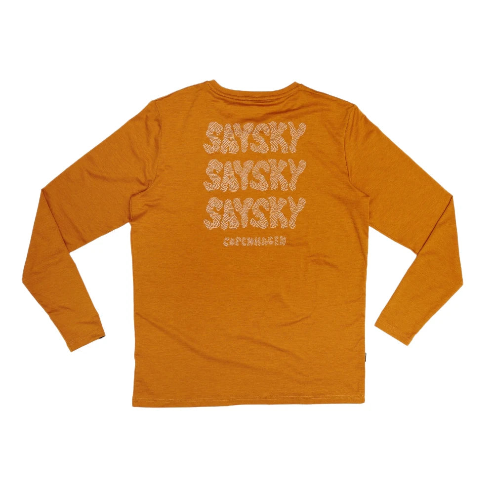 SAYSKY Reflective Logo Pace Long Sleeve - ORANGE - Endurance Sport