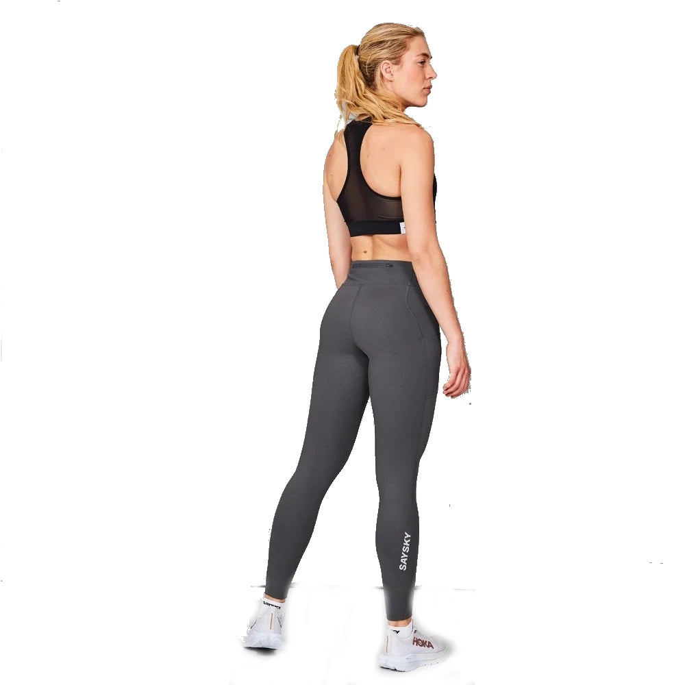 SAYSKY Pace+ Long Tights Dame - Grey set fra ryggen