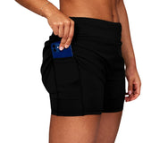 SAYSKY Wmns 2 in 1 Pace short 3" - Black med fokus på mobil lomme 