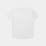 White t-shirt on a light gray background