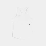 White tank top with a star design on a white background
