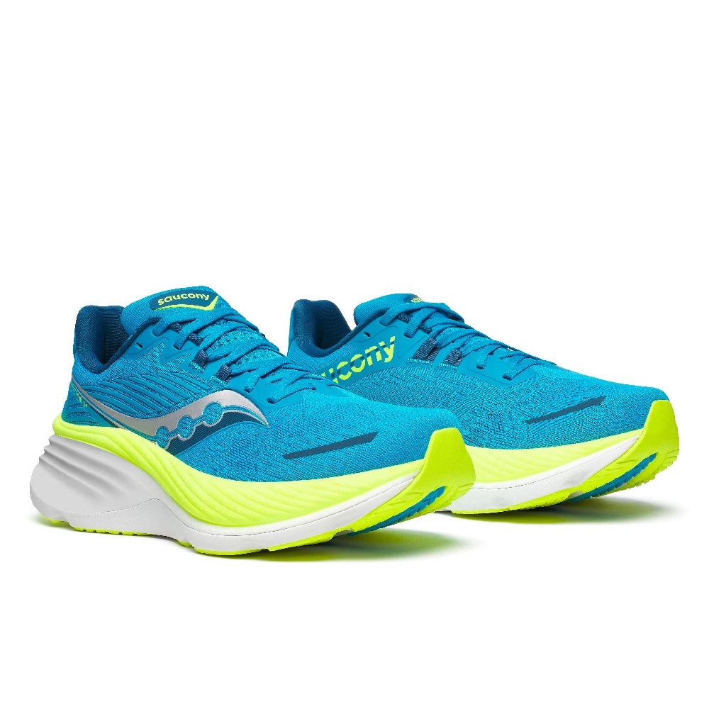 Saucony Hurricane 24 Herre - Viziblue/Citron set fra fronten