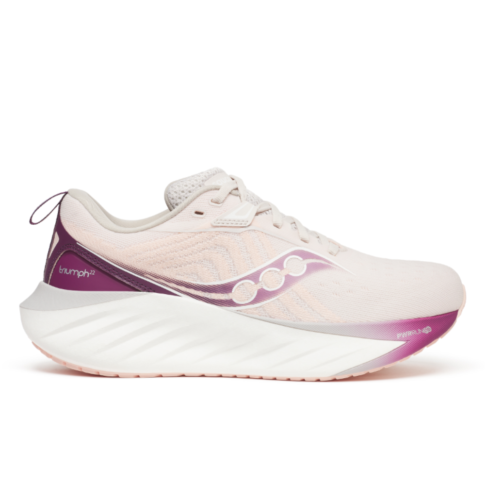Saucony Triumph 22 Dame - Moon/Eggplant Lune/Aubergine set fra siden