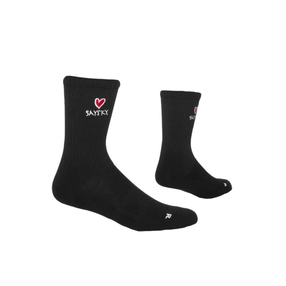 Saysky Combat High Socks - Sort (med hjerte) - Endurance Sport