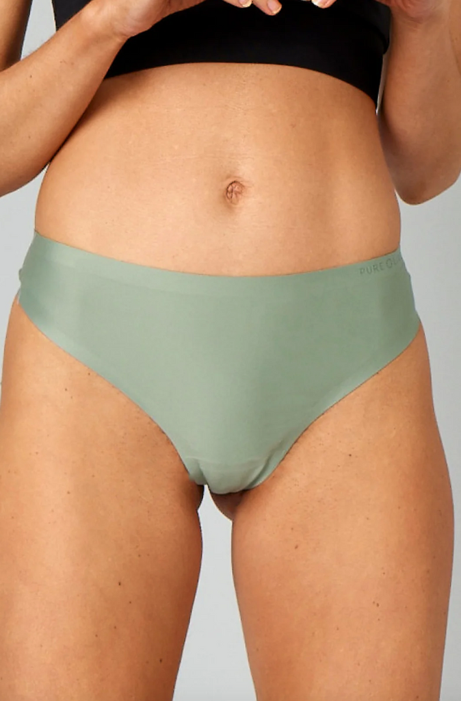 Invisible Microbfiber Thong 2 Pack (Dusty Seagreen/Black) - Endurance Sport