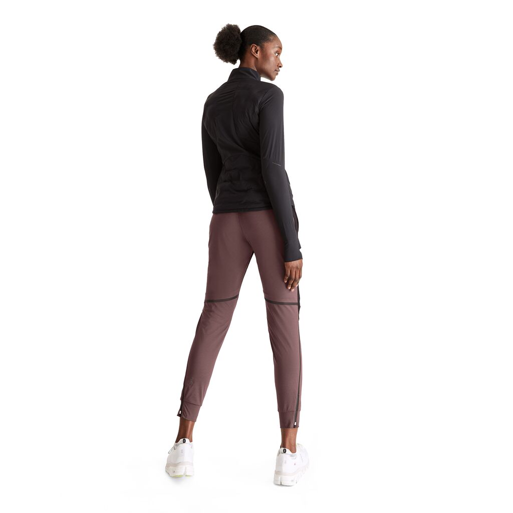 On Wms Running Pants - Grape/Black - Endurance Sport