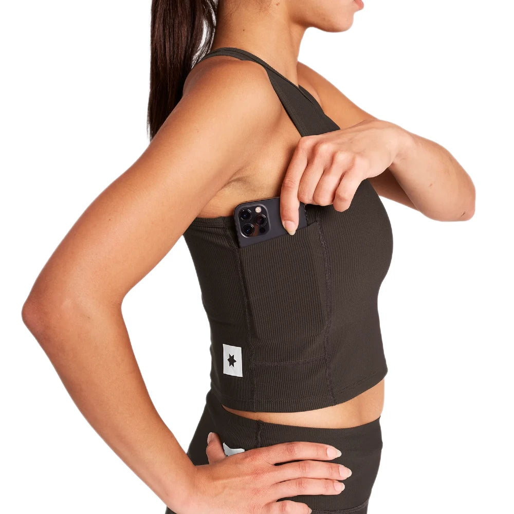 SAYSKY W Combat Rib Crop Top - Coffee - Endurance Sport