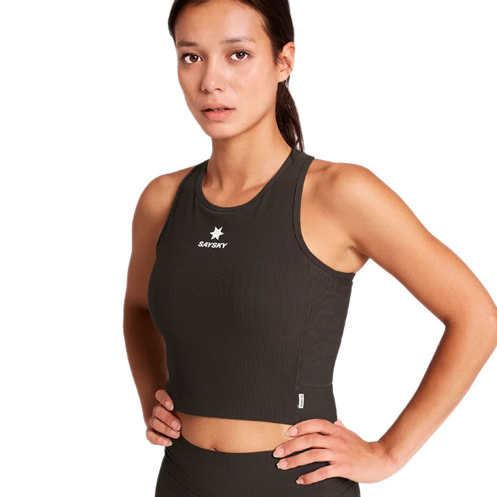 SAYSKY W Combat Rib Crop Top - Coffee - Endurance Sport