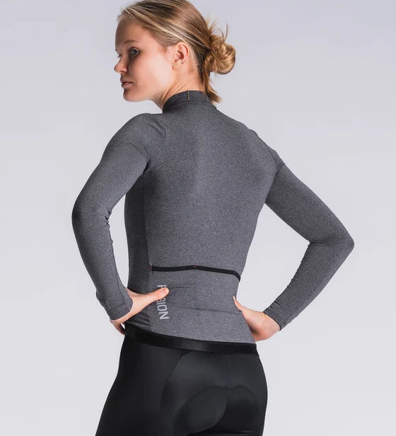 Fusion Womens Light LS Cycling Jersey - Grey