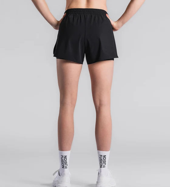 Fusion Womens Run Short - Black