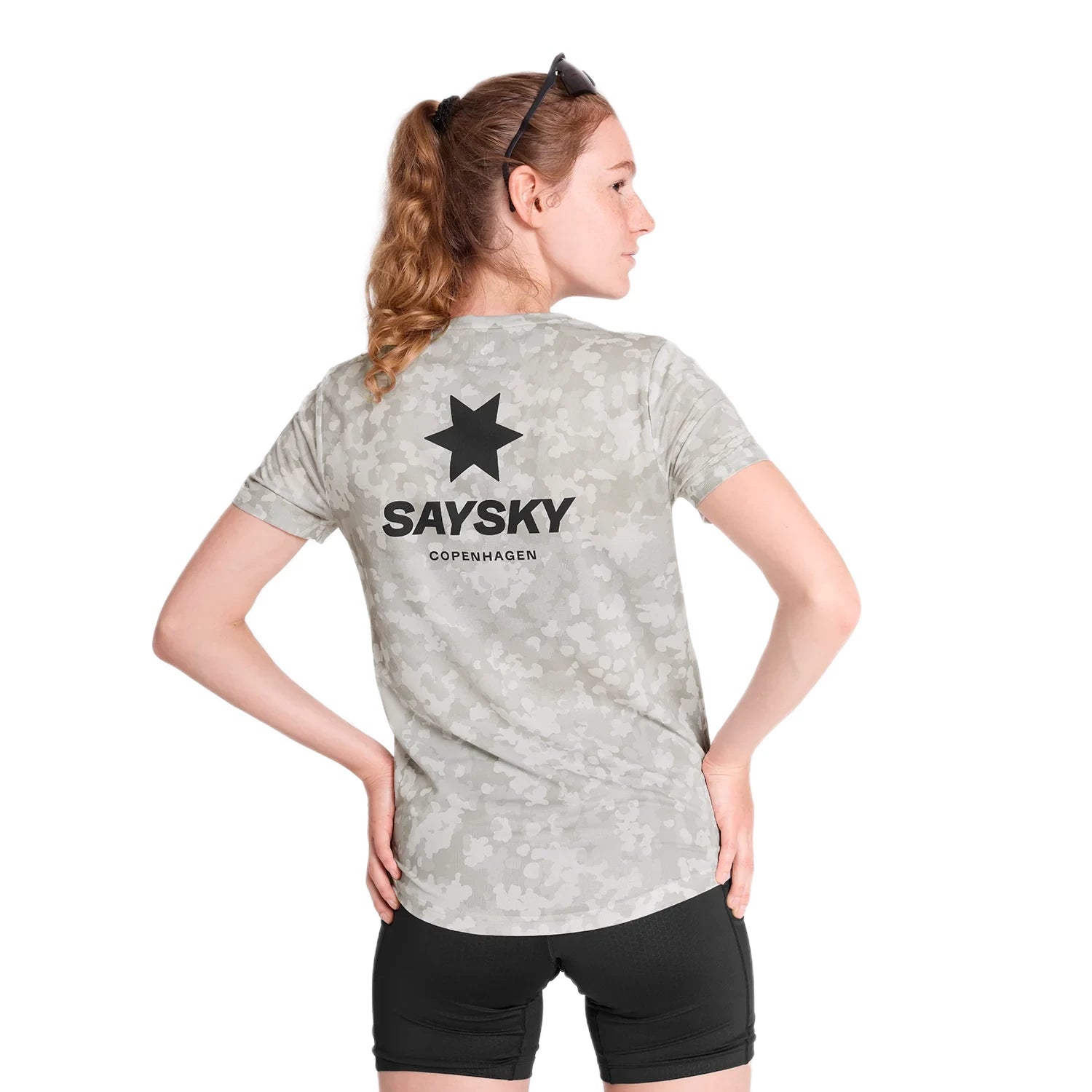 SAYSKY Womens Camo Combat T-shirt - Sand AOP - Endurance Sport