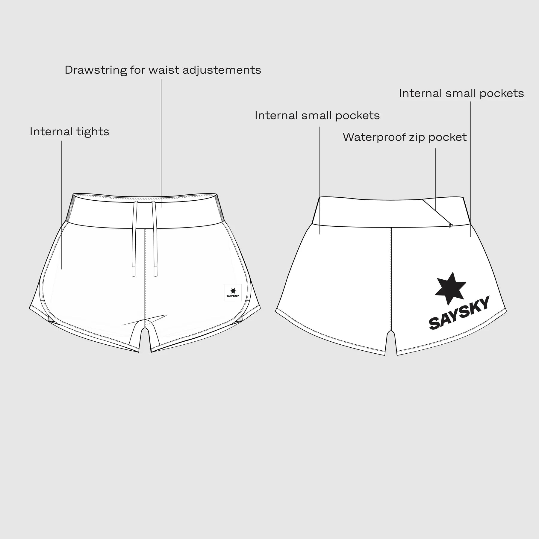 SAYSKY Wmns Pace short 3" - Black - Endurance Sport