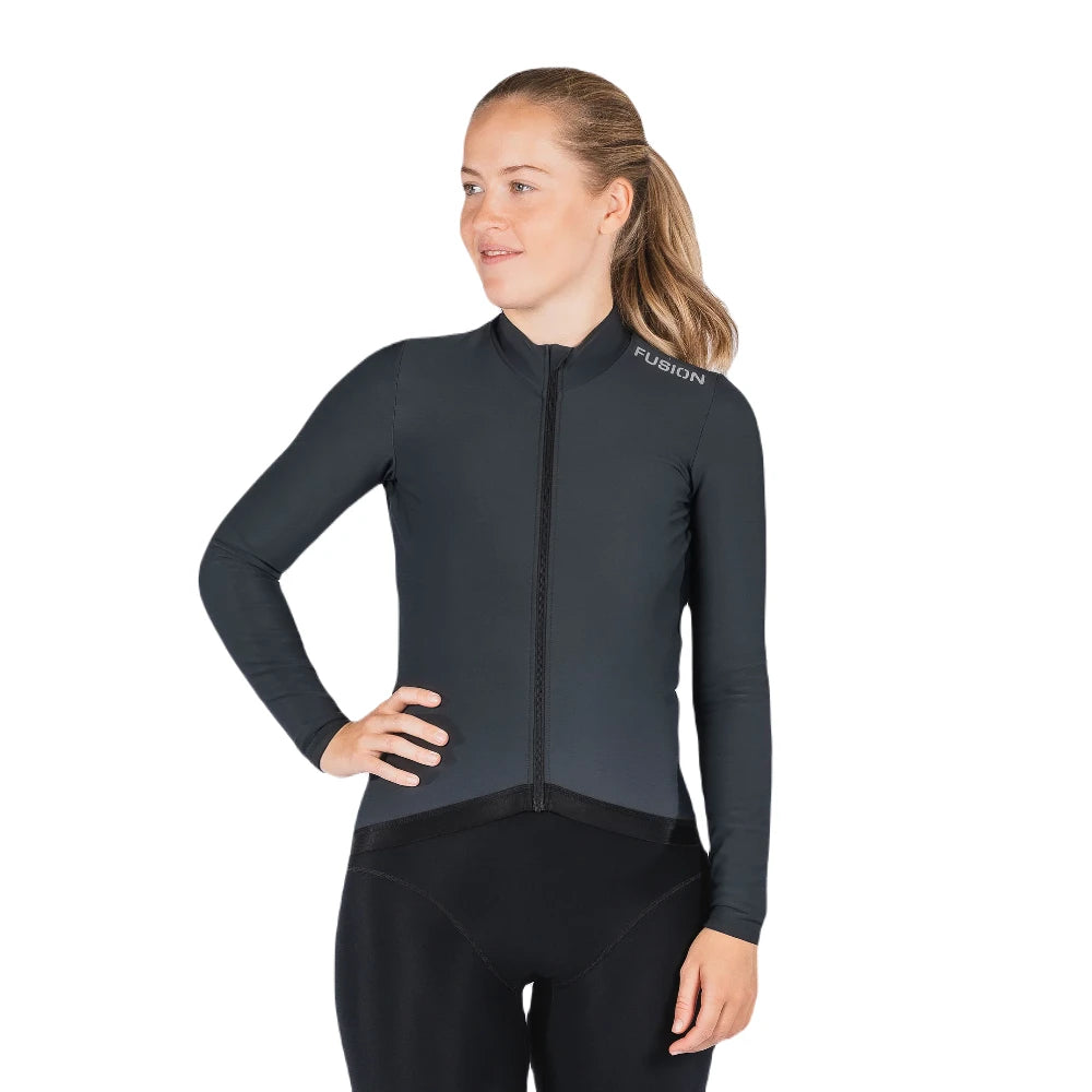 Fusion Womens Thermal Cycling Jersey - Grey - Endurance Sport