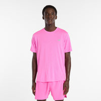 New Balance RC Essential T-Shirt Herre - Pink Heat Heather/Slate Grey