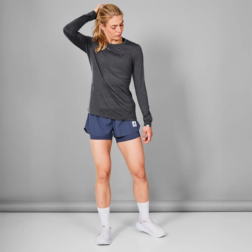 SAYSKY Logo Pace Longsleeve Dame - Grey Melange - Endurance Sport
