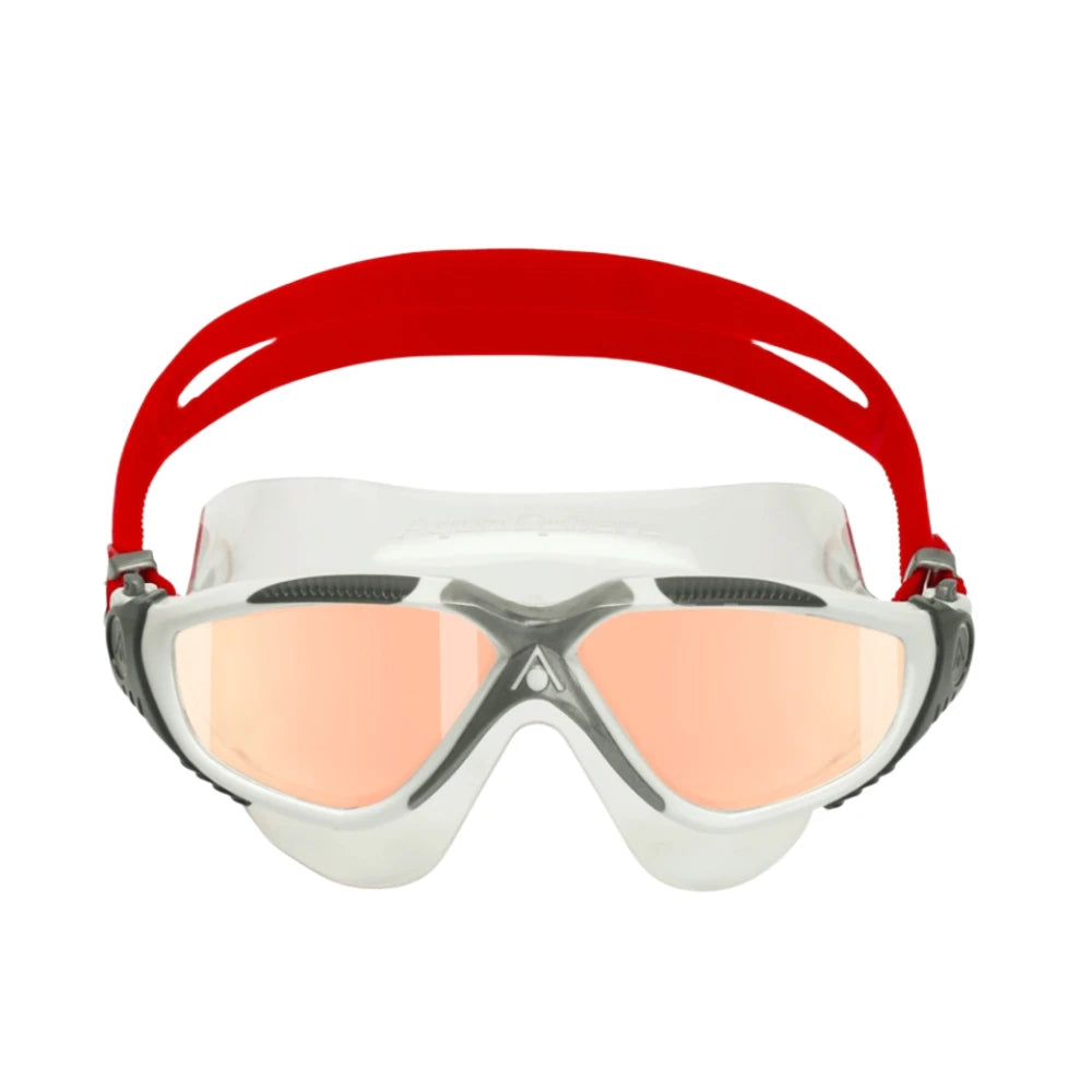 AquaSphere Vista - White/Red/Lens Mirror Iridescent - Endurance Sport