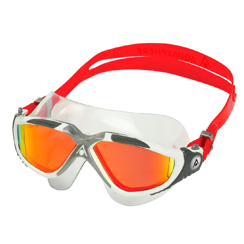 AquaSphere Vista - White/Grey - Mirror Red Lens - Endurance Sport