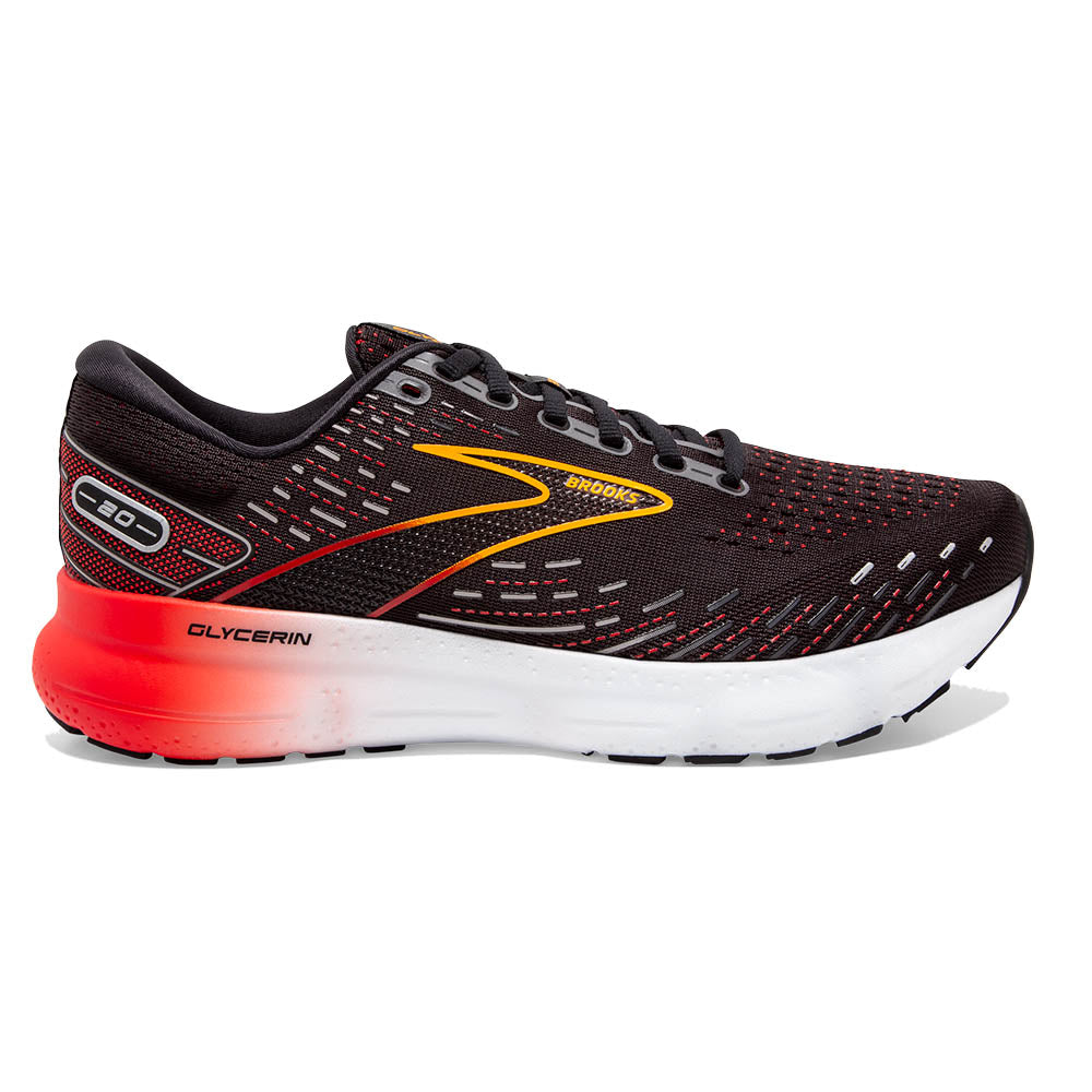 Brooks Glycerin 20 Herre - Black/Blackened Pearl/Fiery Red set fra siden