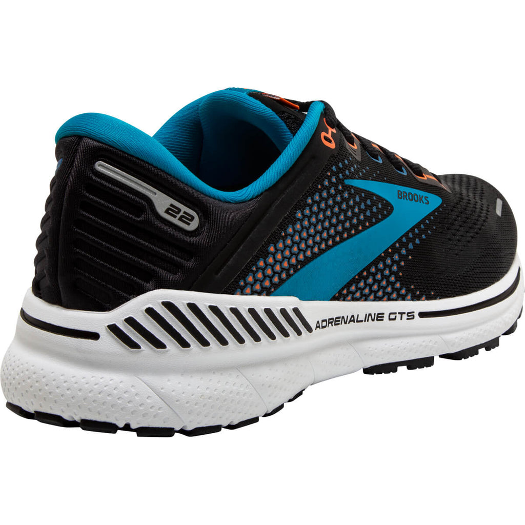 Brooks Mens Adrenaline GTS 22 - Black/Blue set bagfra fra siden
