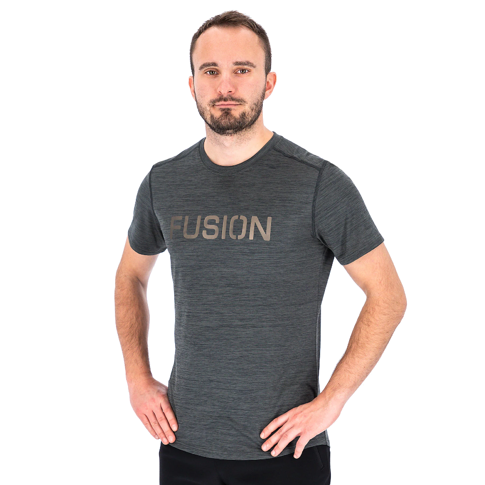 Fusion Herre C3 T-Shirt - Grey LOGO - Endurance Sport