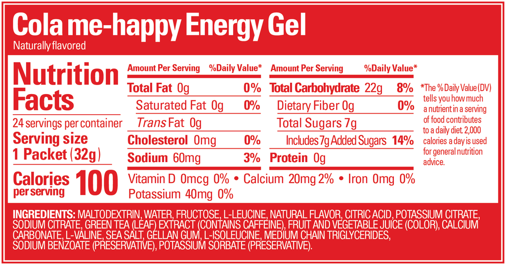 GU Energy Gel Cola me happy Nutritionals ec e a a baabb x